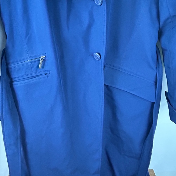 Alaska Airlines By Luly Yang Womens Size 6 Long Navy Blue Trench Coat Insulated - Picture 6 of 16